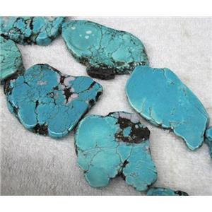 Turquoise slice beads, freeform, blue, approx 15-40mm [GMT68]