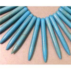 Turquoise stick bead for necklace stability, approx 6x20mm [GMT72-20MM]