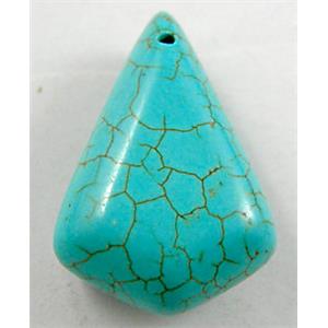 Chalky Turquoise Pendant, teardrop, 20x30mm [GMTPD02]