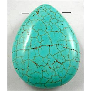 Chalky Turquoise teardrop pendant, 30x40mm [GMTPD05]