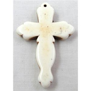 White Turquoise Cross, stabilized, 30x45mm [GMTPD20]