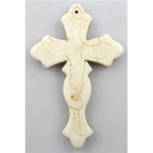 Cross Turquoise Pendant, stability, synthesize, approx 50x75mm [GMTPD30]