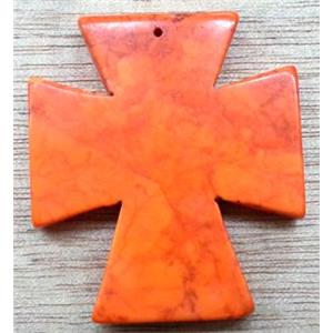 Cross Turquoise Pendant, stability, 70x80mm [GMTPD34-70X80MM]