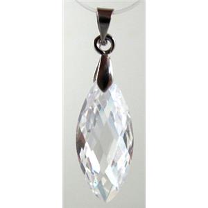 Cubic Zirconia pendant, clear, 10x22mm [GMZ05C05]