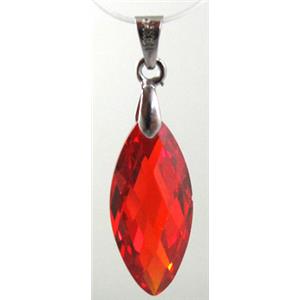 Cubic Zirconia pendant, red, 10x22mm [GMZ05C06]