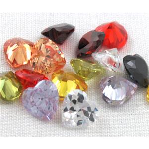 Cubic Zirconia heart diamond, mixed, 10x10mm [GMZ06-10MM]