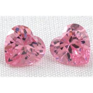 Cubic Zirconia heart diamond, pink, 4x4mm [GMZ06C02-4MM]