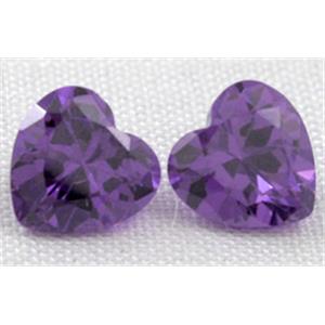 Cubic Zirconia heart diamond, purple, 10x10mm [GMZ06C03-10MM]