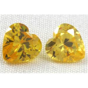 Cubic Zirconia heart diamond, golden, 10x10mm [GMZ06C04-10MM]