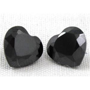 Cubic Zirconia heart diamond, black, 10x10mm [GMZ06C05-10MM]