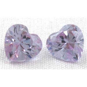 Cubic Zirconia heart diamond, light purple, 10x10mm [GMZ06C09-10MM]