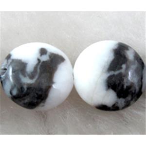 Natural Zebra stone coin beads, 12mm dia, 33pcs per st [GMZS01]