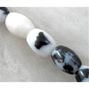 Natural Zebra Jasper barrel beads, 6x8mm, 50pcs per st [GMZS02]