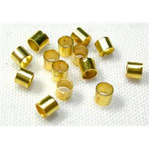 gold plated jewelry findings crimp tubes beads, copper, 1.5mm x 1.5mm [GP-TUBE-1.5X1.5]