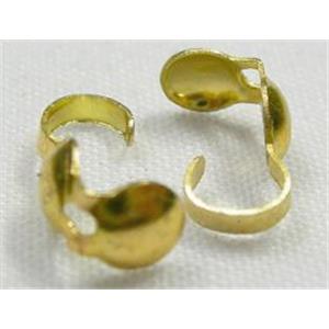 Calotte BeadTips, copper, gold plated, 8mm length [GP-CAL-CAP-8MM]