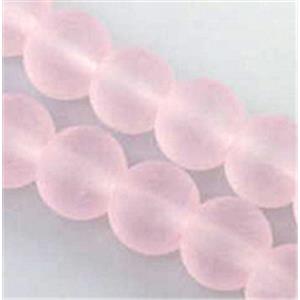 matte glass beads, round, pink, 6mm dia, 66pcs per st [GSBFRD20-6MM]