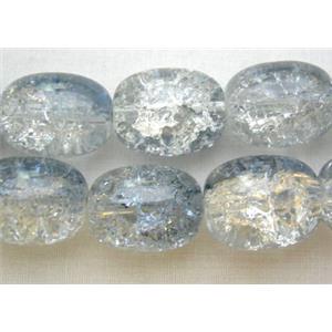 Crackle Glass Beads, barrel, ink-blue, 12x16mm, 50pcs per st [GSC12X16MM09]
