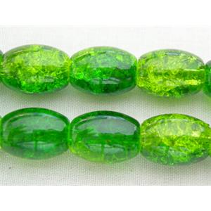 Crackel Oval Glass Beads, 8x11mm, 74 beads per strand [GSC8X11MM01]