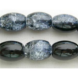 Crackel Oval Glass Beads, 8x11mm, 74 beads per st [GSC8X11MM03]