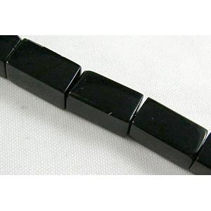 Glass Beads, tube, black, 6x12mm, 29pcs per st [GSFCB04]