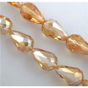 chinese crystal glass bead, faceted drip, 10x15mm [GSFD15C01]