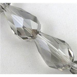 chinese crystal glass bead, faceted teardrop, approx 12x18mm [GSFD17]