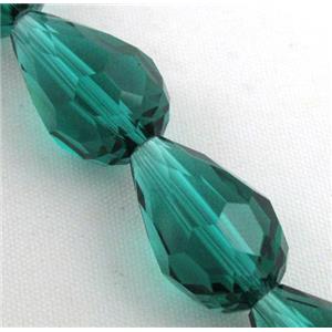 chinese crystal glass bead, faceted teardrop, approx 12x18mm [GSFD18]