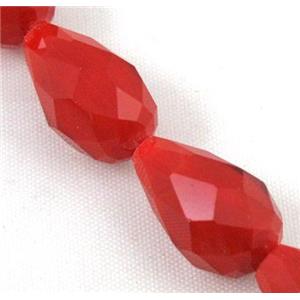 chinese crystal glass bead, faceted teardrop, approx 12x18mm [GSFD19]