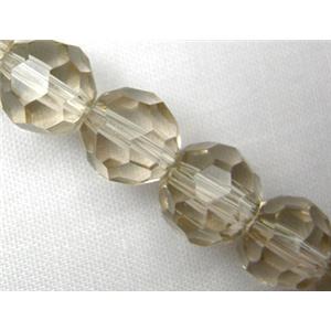 hand-cutting Chinese Crystal Glass Beads, faceted round, champagne, 6mm dia, 52pcs per st [GSFRHC45-6MM]