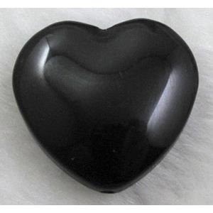 Jet Heart Glass beads, 18mm wide, 20pcs per st. [GSH01-18MM]
