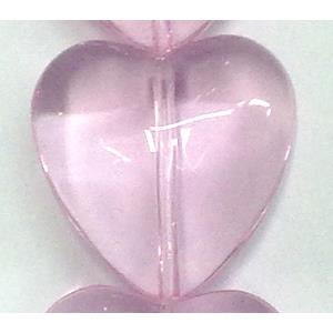 Pink Glass Heart beads, 18mm wide, 20pcs per st [GSH04]