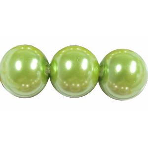 Round Glass Pearl Beads, green, 10mm dia,85 beads/strand [GSHX14-10MM]