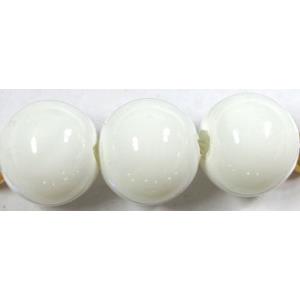 Round Glass Pearl Beads, milk-white, 4mm dia,210 beads/strand [GSHX34-4MM]