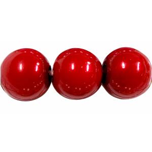 Round Glass Pearl Beads, ruby, 12mm dia,72 beads/strand [GSHX54-12MM]
