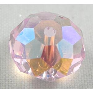 Chinese Crystal Beads, Faceted Rondelle, Pink, 8mm dia, 72pcs per st [GSICC01C02-8MM]