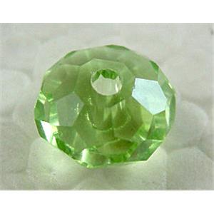 Crystal Glass Beads, Faceted Rondelle, Green, 8mm dia, 72pcs per st [GSICC01C09-8MM]