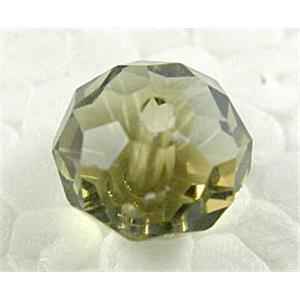 Crystal Glass Beads, Faceted Rondelle, Smoky, 10mm dia, 72pcs per st [GSICC01C11-10MM]
