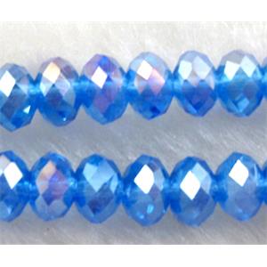 Chinese Crystal Beads, Faceted Rondelle, blue AB color, 12mm dia, 72pcs per st [GSICC01C20AB-12MM]