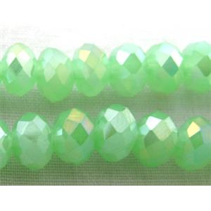 Chinese Crystal Beads, Faceted Rondelle, green AB color, 10mm dia, 72pcs per st [GSICC01C39AB-10MM]