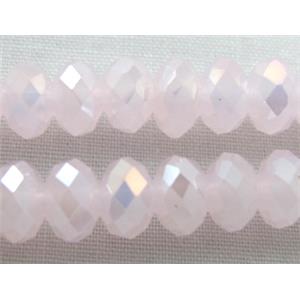 Chinese Crystal Beads, Faceted Rondelle, pink AB color, 10mm dia, 72pcs per st [GSICC01C40AB-10MM]