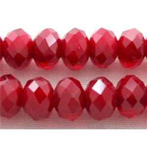 Chinese Crystal Beads, Faceted Rondelle, red, 6mm dia, 100 pcs per st [GSICC01C43]