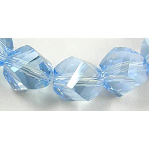 Chinese Crystal Beads, Twist, Blue, 8mm dia [GSICC02C01]