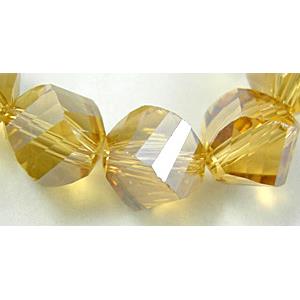 Chinese Crystal Beads, Twist, Gold, 8mm dia [GSICC02C02]