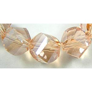 Chinese Crystal Beads, Twist, rose-red, 8mm dia [GSICC02C03]