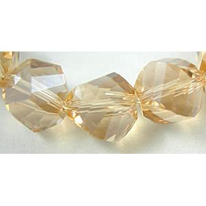 Chinese Crystal Beads, Twist, Gold-Champagne, 8mm dia [GSICC02C04]