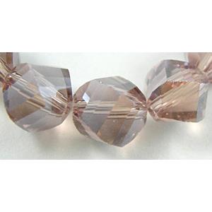 Chinese Crystal Beads, Twist, Purple, 8mm dia [GSICC02C05]