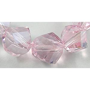 Chinese Crystal Beads, Twist, Pink, 8mm dia [GSICC02C07]