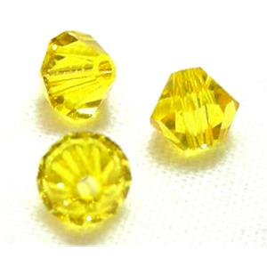 Chinese Crystal Beads, bicone, yellow, 4mm [GSICC03C8422]