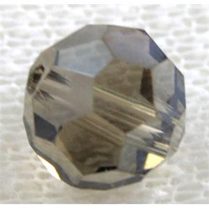 Crystal Glass, Faceted Round Beads,grey, 8mm dia [GSICC04C01-8MM]