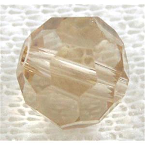 Crystal Glass, Faceted Round Beads, champagne, 10mm dia [GSICC04C04-10MM]
